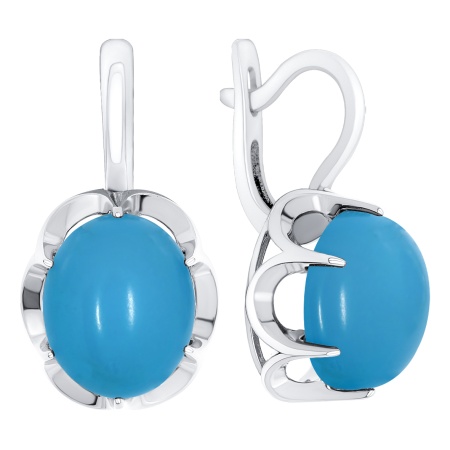 Купить оптом серьги из серебра с бирюзой 2340Б25799 от Krasnoe