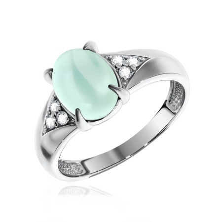 Купить оптом кольцо из серебра с агатом и фианитами 1340390372л-61 от Krasnoe