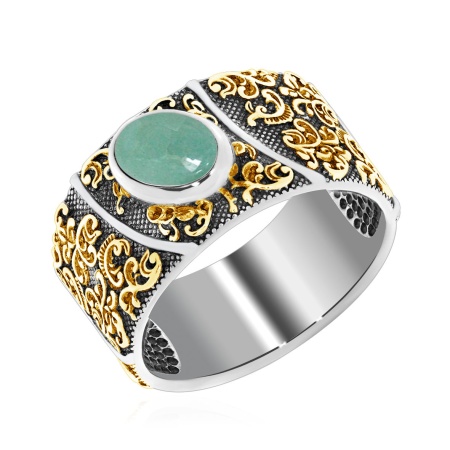 Купить оптом кольцо из серебра с авантюрином 1317361367-1-60 от Krasnoe