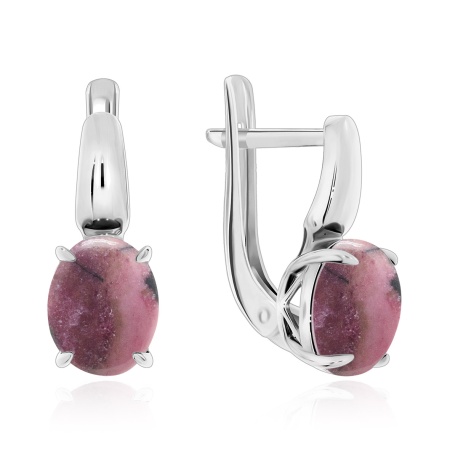 Купить оптом серьги из серебра с родонитами 2340450045 от Krasnoe