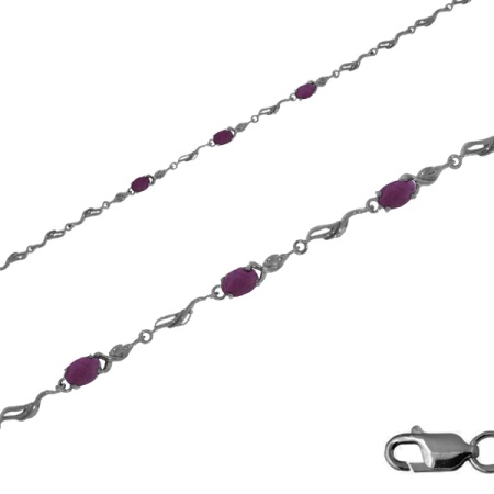 Купить оптом браслет из серебра с натуральными корундами 3027043536-19 от Krasnoe