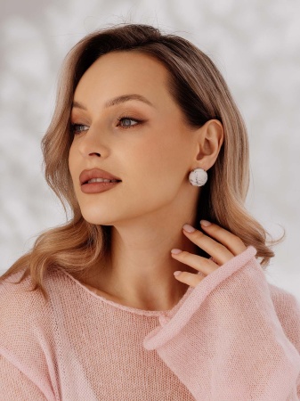 Купить оптом серьги из серебра с кахолонгами 2340К05894 от Krasnoe