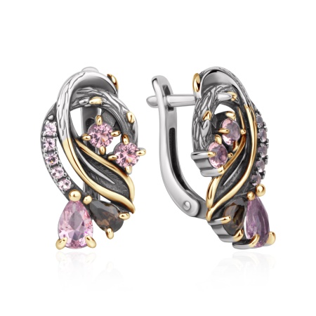 Купить оптом серьги из серебра с ситаллами 2317С22133л-43 от Krasnoe