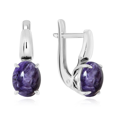 Купить оптом серьги из серебра с чароитами 2340460045 от Krasnoe