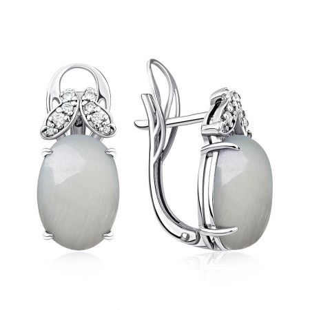 Купить оптом серьги из серебра с перламутрами и фианитами 2340495099л от Krasnoe