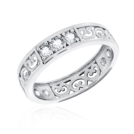 Купить оптом кольцо из серебра с фианитами 1340201363 от Krasnoe