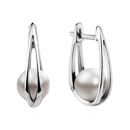 Купить оптом серьги из серебра с жемчугами 2340241554 от Krasnoe