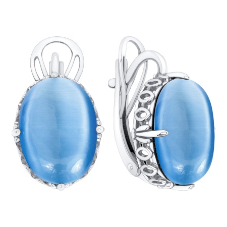 Купить оптом серьги из серебра с имитацией кошачьего глаза 2340265939-70 от Krasnoe