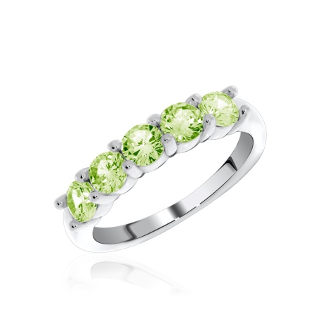 Купить оптом кольцо из серебра с хризолитами 1340131321 от Krasnoe