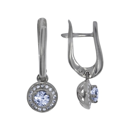 Купить оптом серьги из серебра с фианитами 2340200105 от Krasnoe