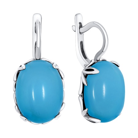 Купить оптом серьги из серебра с бирюзой 2340Б25749 от Krasnoe