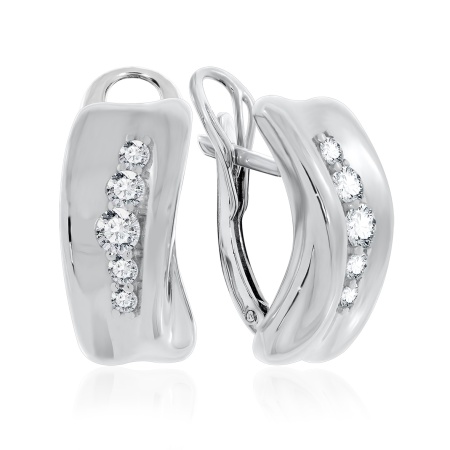 Купить оптом серьги из серебра с фианитами 2340201157 от Krasnoe