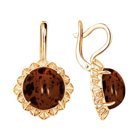 Купить оптом серьги из серебра с обсидианами 2320325111-52 от Krasnoe