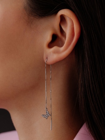 Купить оптом серьги из серебра с фианитами 2340201628л-8-2 от Krasnoe