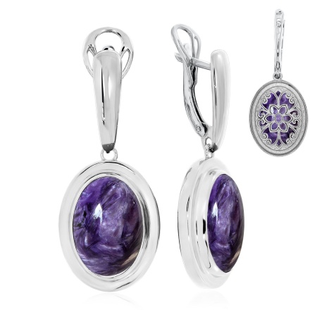 Купить оптом серьги из серебра с чароитами 2340460978 от Krasnoe