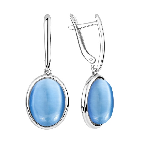 Купить оптом серьги из серебра с имитацией кошачьего глаза 2340265154-70 от Krasnoe