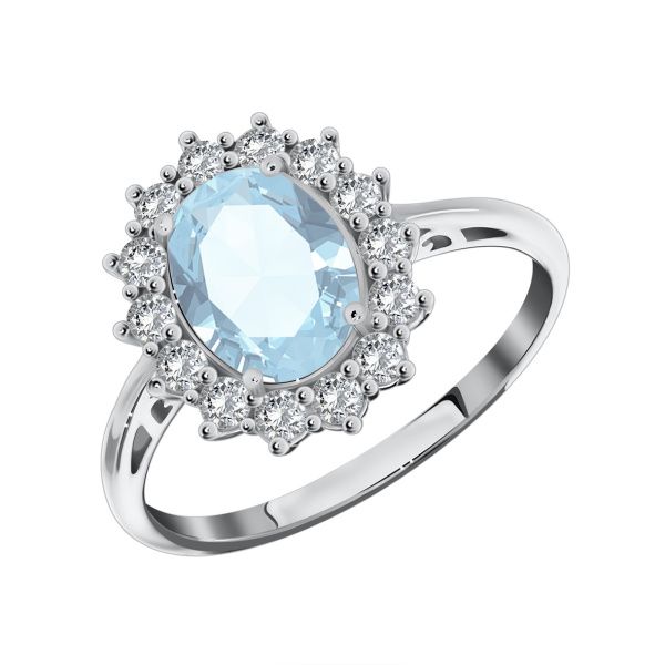 Купить оптом кольцо из серебра с ситаллом и фианитами 1340880189л-71 от Krasnoe