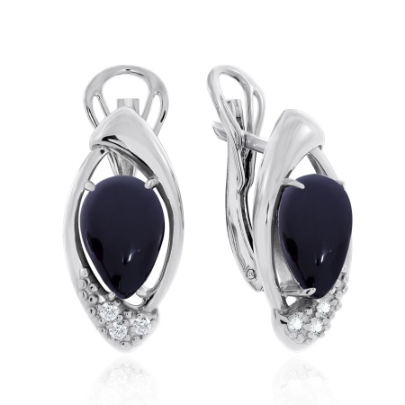 Купить оптом серьги из серебра с агатами и фианитами 2340392364-20 от Krasnoe