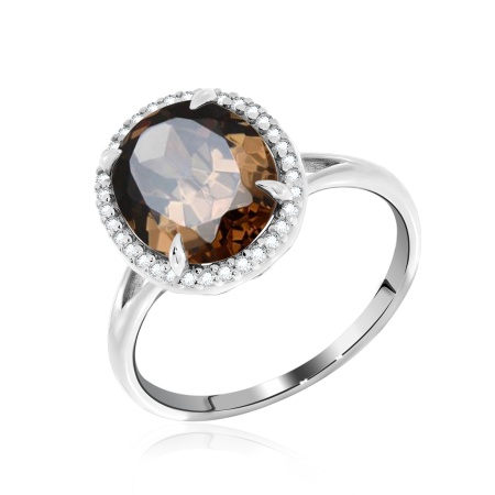 Купить оптом кольцо из серебра с топазом и фианитами 1340100887л от Krasnoe