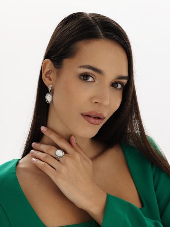 Купить оптом серьги из серебра с кахолонгами 2310К05788 от Krasnoe