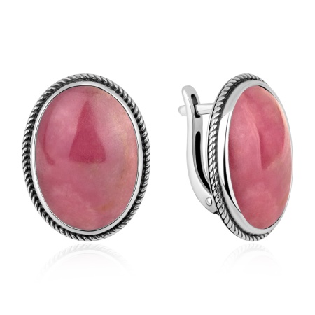 Купить оптом серьги из серебра с родонитами 2310456357 от Krasnoe