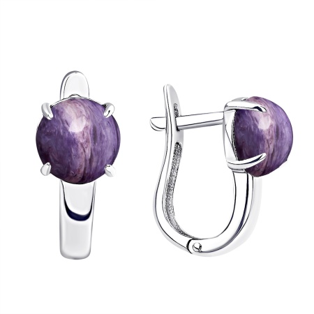 Купить оптом серьги из серебра с чароитами 2340461862 от Krasnoe