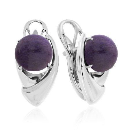 Купить оптом серьги из серебра с чароитами 2340462360-1 от Krasnoe