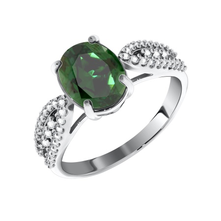 Купить оптом кольцо из серебра с ситаллом и фианитами 1340880186л-64 от Krasnoe