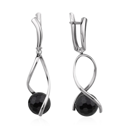 Купить оптом серьги из серебра с ониксами 2340434529-1 от Krasnoe