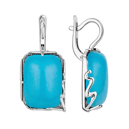 Купить оптом серьги из серебра с бирюзой 2340315164 от Krasnoe