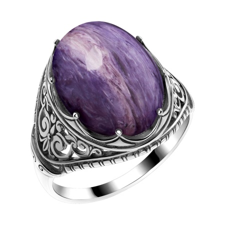 Купить оптом кольцо из серебра с чароитом 1340465117 от Krasnoe