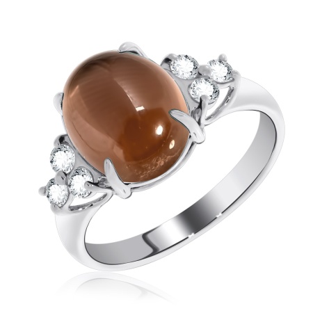 Купить оптом кольцо из серебра с топазом и фианитами 1340100940 от Krasnoe