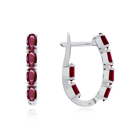 Купить оптом серьги из серебра с натуральными корундами 2340161164-37 от Krasnoe