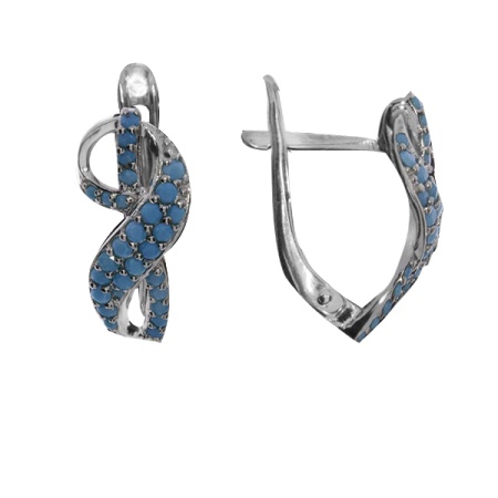 Купить оптом серьги из серебра с бирюзой и ситаллами 3987013470 от Krasnoe