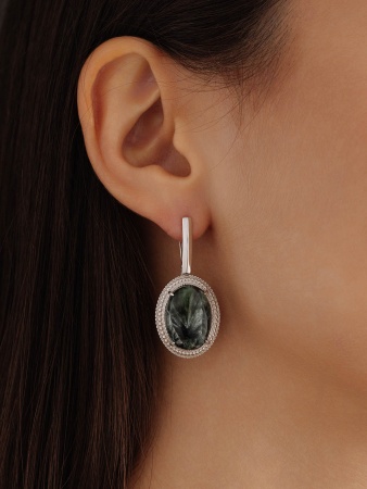 Купить оптом серьги из серебра с серафинитами 2340920963 от Krasnoe