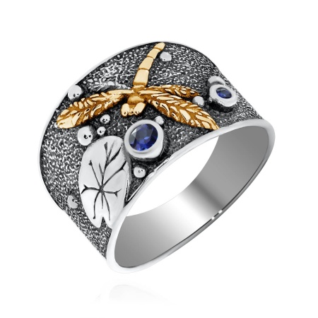 Купить оптом кольцо из серебра с корунд натур.ами 1317161767-80 от Krasnoe