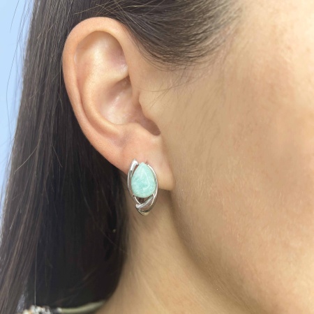 Купить оптом серьги из серебра с амазонитами 2340372362 от Krasnoe