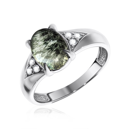 Купить оптом кольцо из серебра с серафинитом и фианитами 1340920372л от Krasnoe