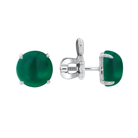 Купить оптом пусеты из серебра с агатами П340392680-60 от Krasnoe