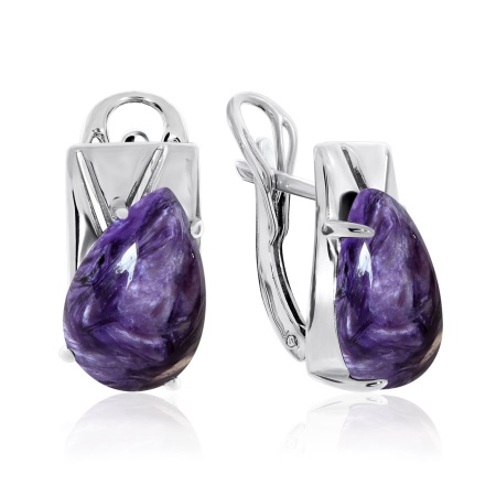 Купить оптом серьги из серебра с чароитами 2340462367 от Krasnoe