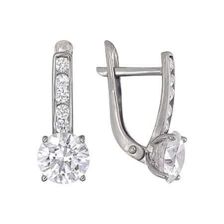 Купить оптом серьги из серебра с фианитами 3207013207л-4 от Krasnoe