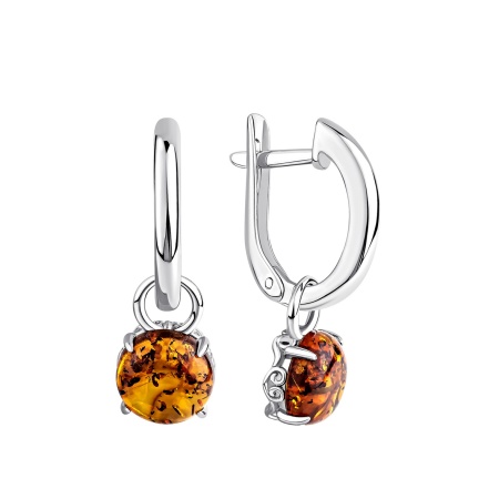Купить оптом серьги из серебра с янтарём 2340481791 от Krasnoe