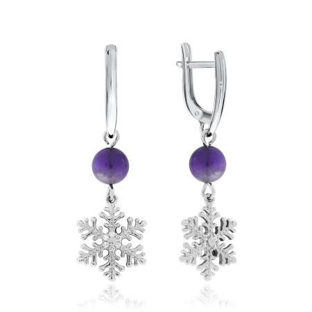 Купить оптом серьги из серебра с аметистами и фианитами 2340790754 от Krasnoe