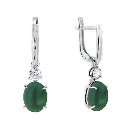 Купить оптом серьги из серебра с агатами и фианитами 2340390367-1-60 от Krasnoe