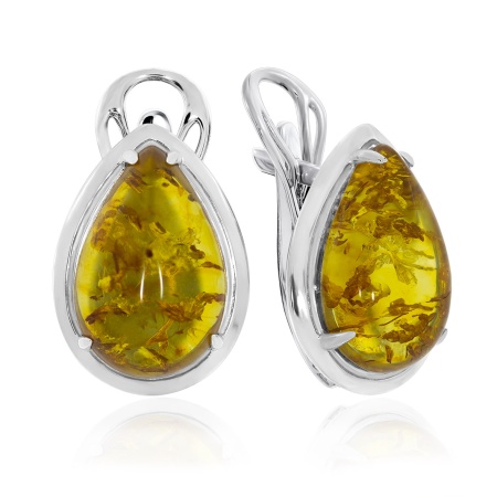 Купить оптом серьги из серебра с янтарём 2340481828 от Krasnoe