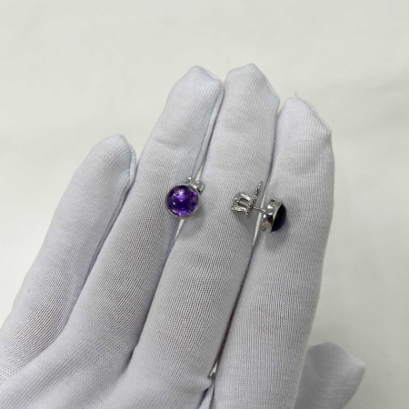 Купить оптом серьги из серебра с чароитами 2310461526-1 от Krasnoe