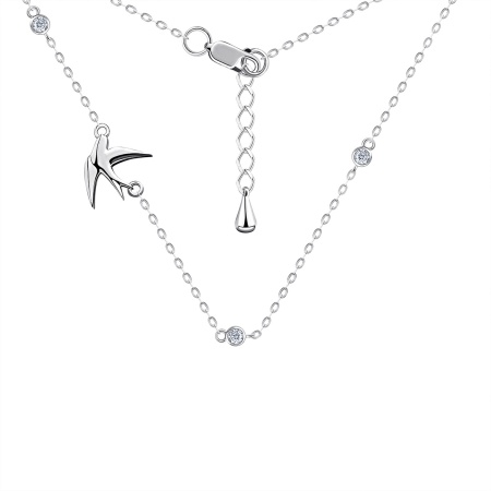 Купить оптом колье из серебра с фианитами 8340204875л-3-45 от Krasnoe