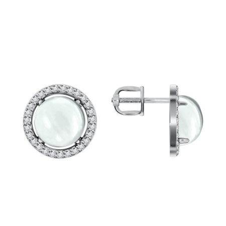 Купить оптом пусеты из серебра с хрусталём и фианитами 2340522055 от Krasnoe