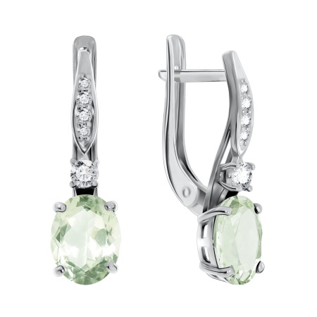 Купить оптом серьги из серебра с кварцем и фианитами 2340180188л-68 от Krasnoe