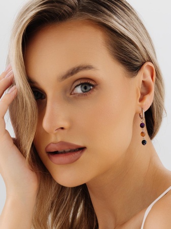 Купить оптом серьги из серебра с агатами 2340395877-1 от Krasnoe